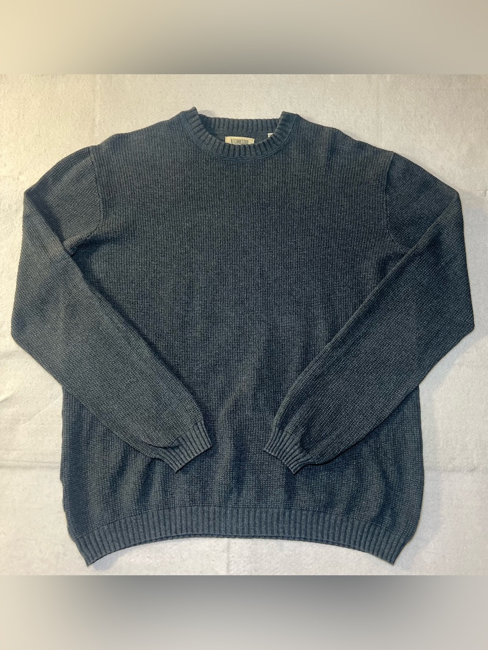Linksoul Men's Cotton Cashmere Waffle Knit Crewneck Golf Sweater ,Gray, Large